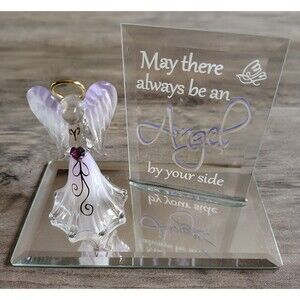 Glass Baron "Angel By Your Side" Figurine 22kt Gold Accents Swarovski EM3 879-YS
